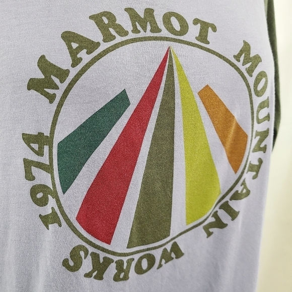 Marmot Raglan Long sleeve tee Mountain Works Green size medium - Picture 5 of 6